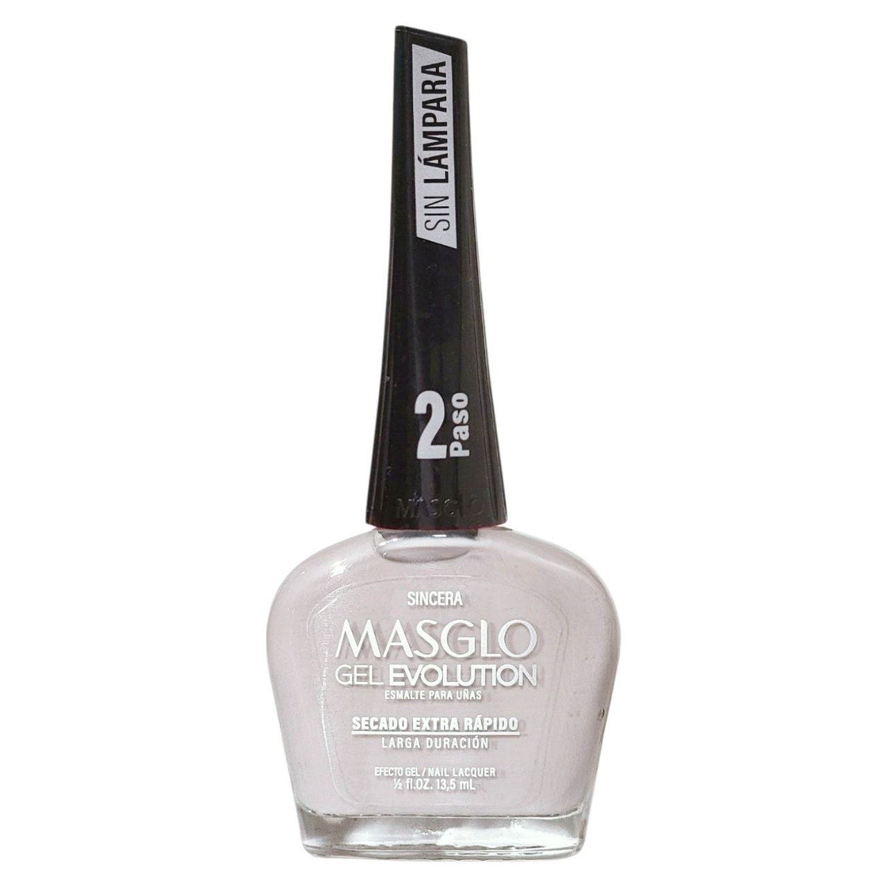 ESMALTE PARA UÑAS DE SECADO RAPIDO COLOR BLANCO PERLA SUAVE SINCERA GEL EVOLUTION MASGLO 13.5ML