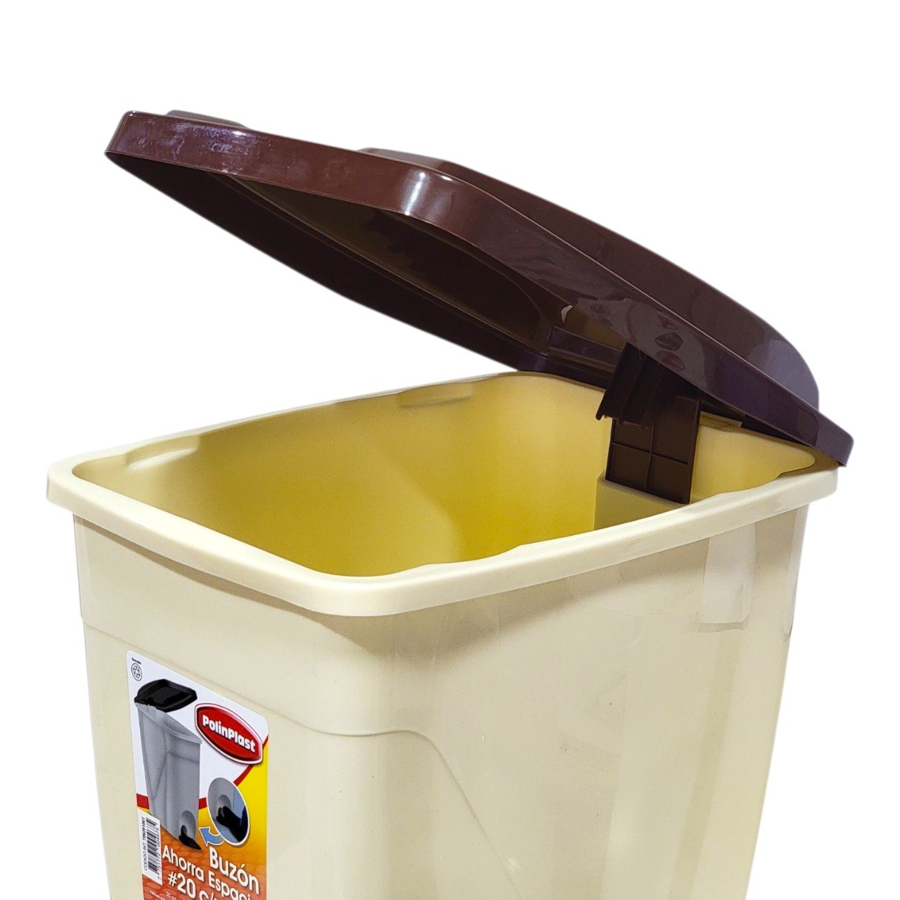 BASURERO CON TAPA SISTEMA DUAL POLINPLAST 19L 35X26X42CM