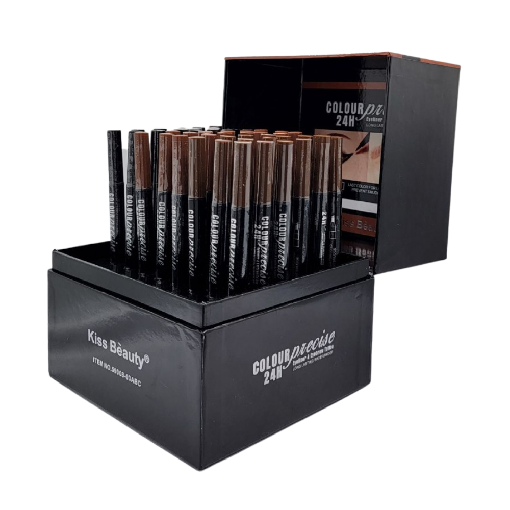 DELINEADOR LAPIZ 2 EN 1 DUPE RIMMEL DELINEADOR DE OJOS Y TATUAJE DE CEJAS KISS BEAUTY