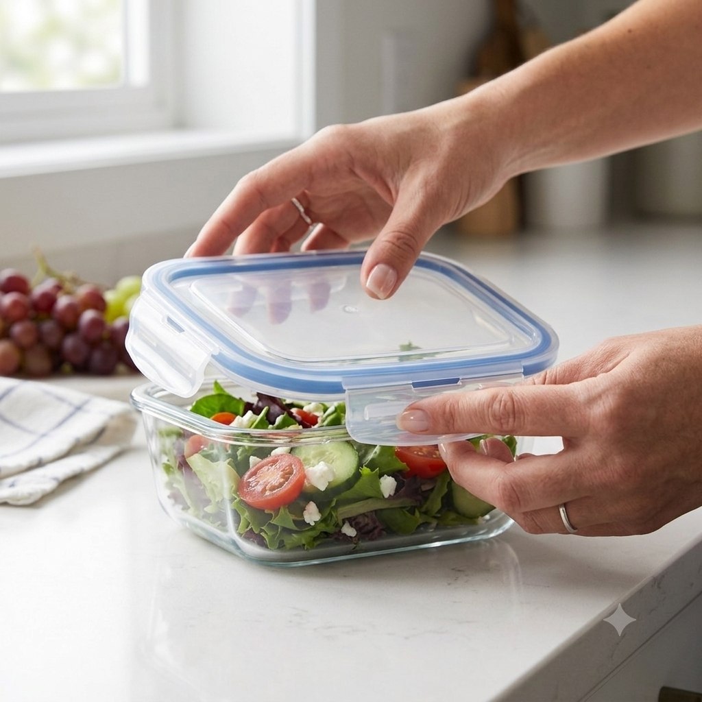 RECIPIENTE DE VIDRIO PARA ALMACENAR Y TRANSPORTAR COMIDAS DE FORMA PRÁCTICA Y SEGURA BENELI HOME 33OML