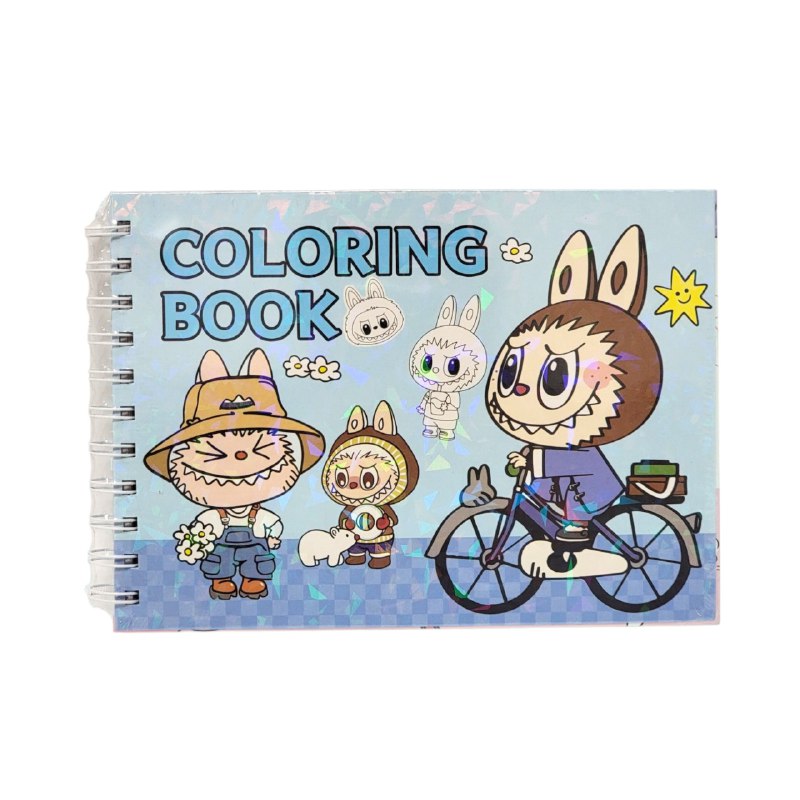 LIBRO PARA COLOREAR DIVERTIDO DE 48 PAGINAS PARA NIÑOS DE LABUBU COLORING BOOK 15X22CM