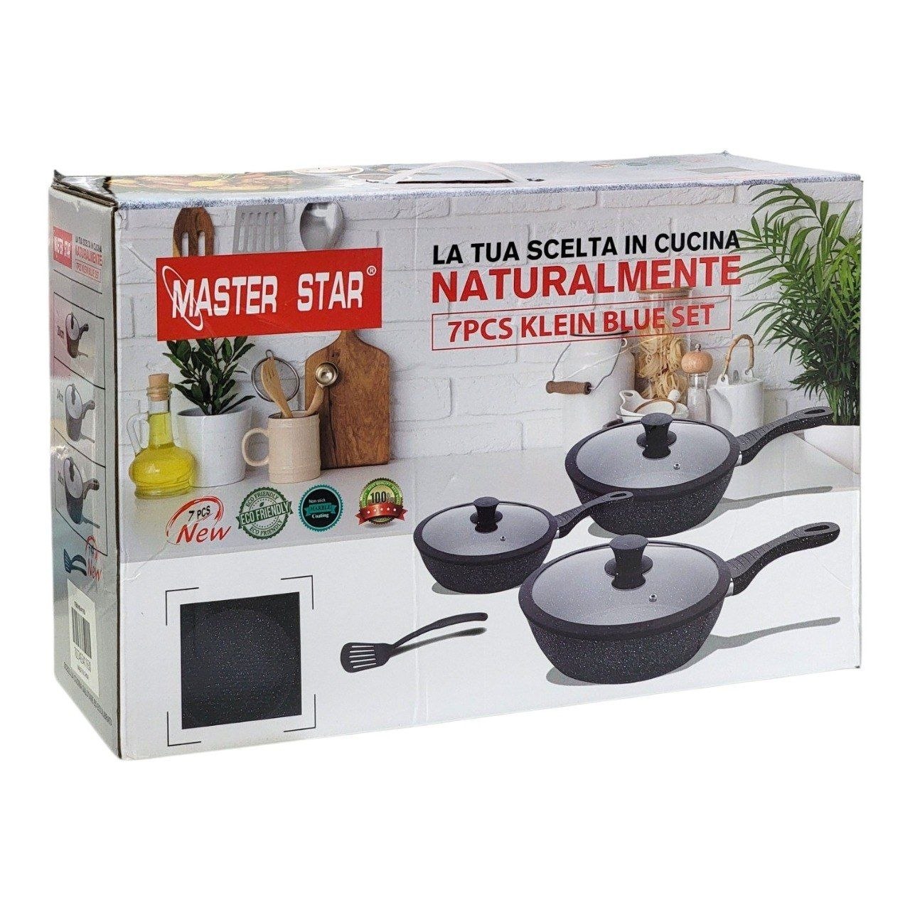 JUEGO DE OLLAS DE MARMOL PREMIUM 7PCS MASTER STAR