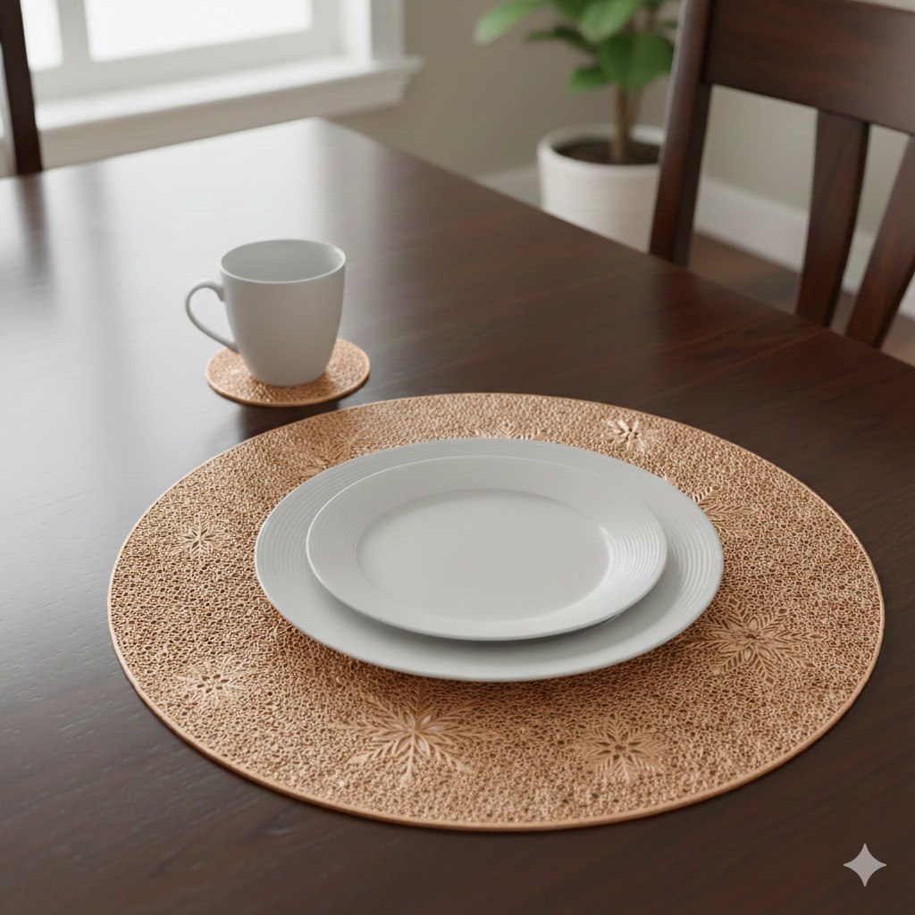 SET DE MANTELES CIRCULARES PARA PLATOS Y VASOS DE MESA 8PCS DIHOUR 38CM