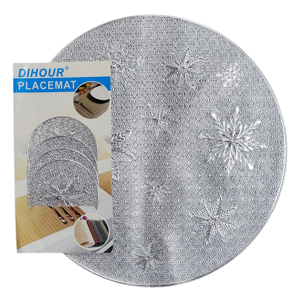 SET DE MANTELES CIRCULARES PARA PLATOS Y VASOS DE MESA 8PCS DIHOUR 38CM