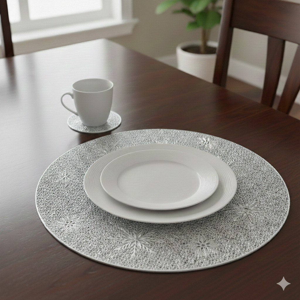 SET DE MANTELES CIRCULARES PARA PLATOS Y VASOS DE MESA 8PCS DIHOUR 38CM