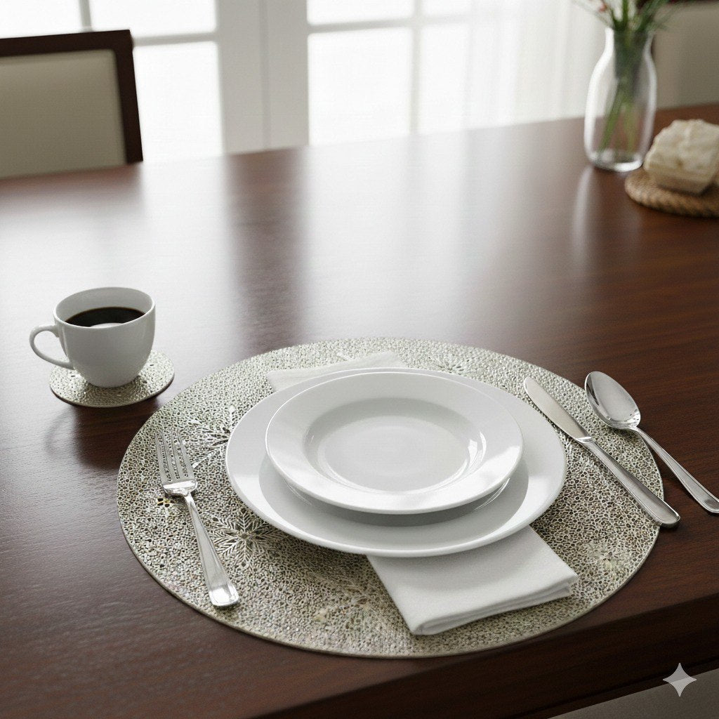 SET DE MANTELES CIRCULARES PARA PLATOS Y VASOS DE MESA 8PCS DIHOUR 38CM