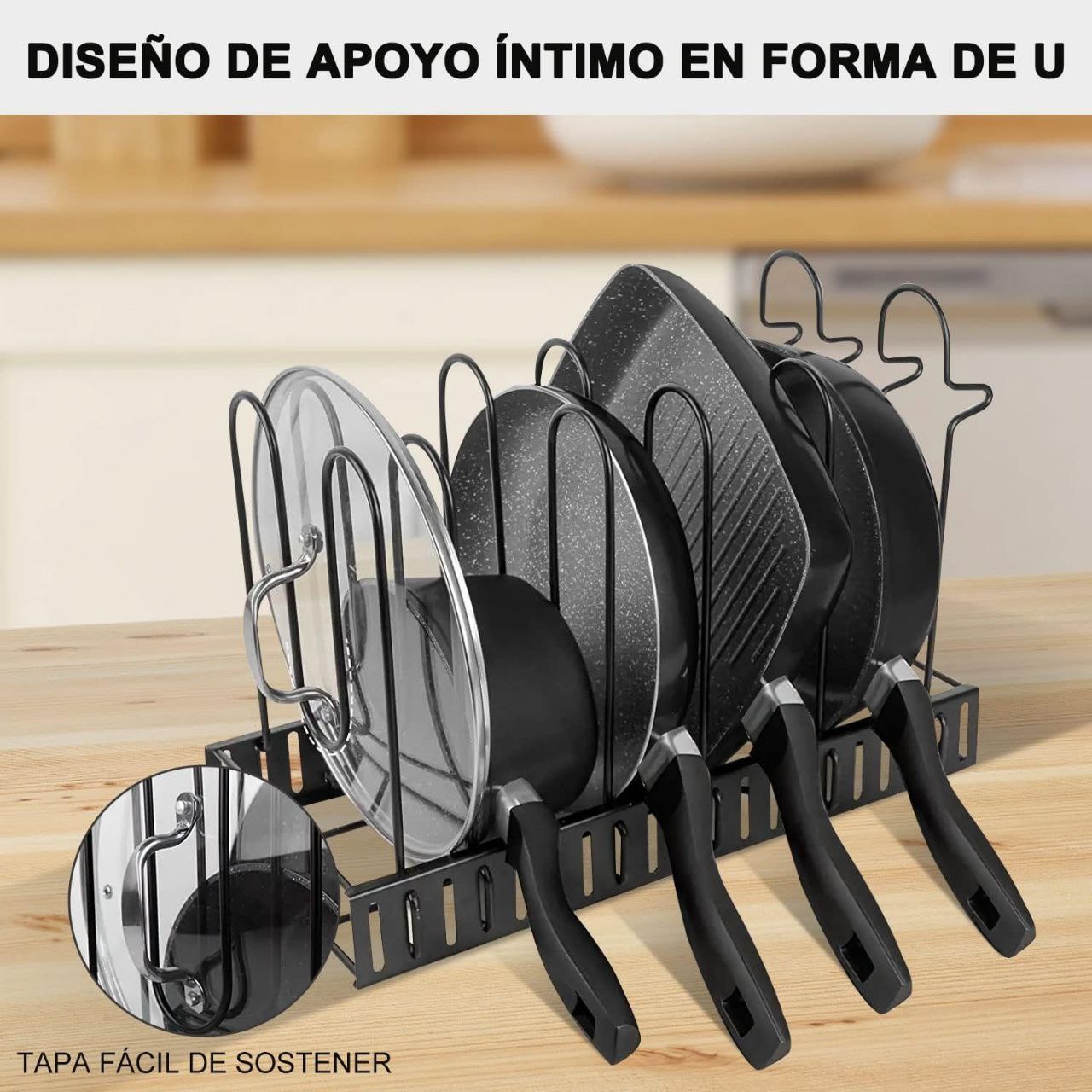 ESTANTE ORGANIZADOR DE OLLAS Y SARTENES DE 8 NIVELES ENJOY CREATIVE LIFE