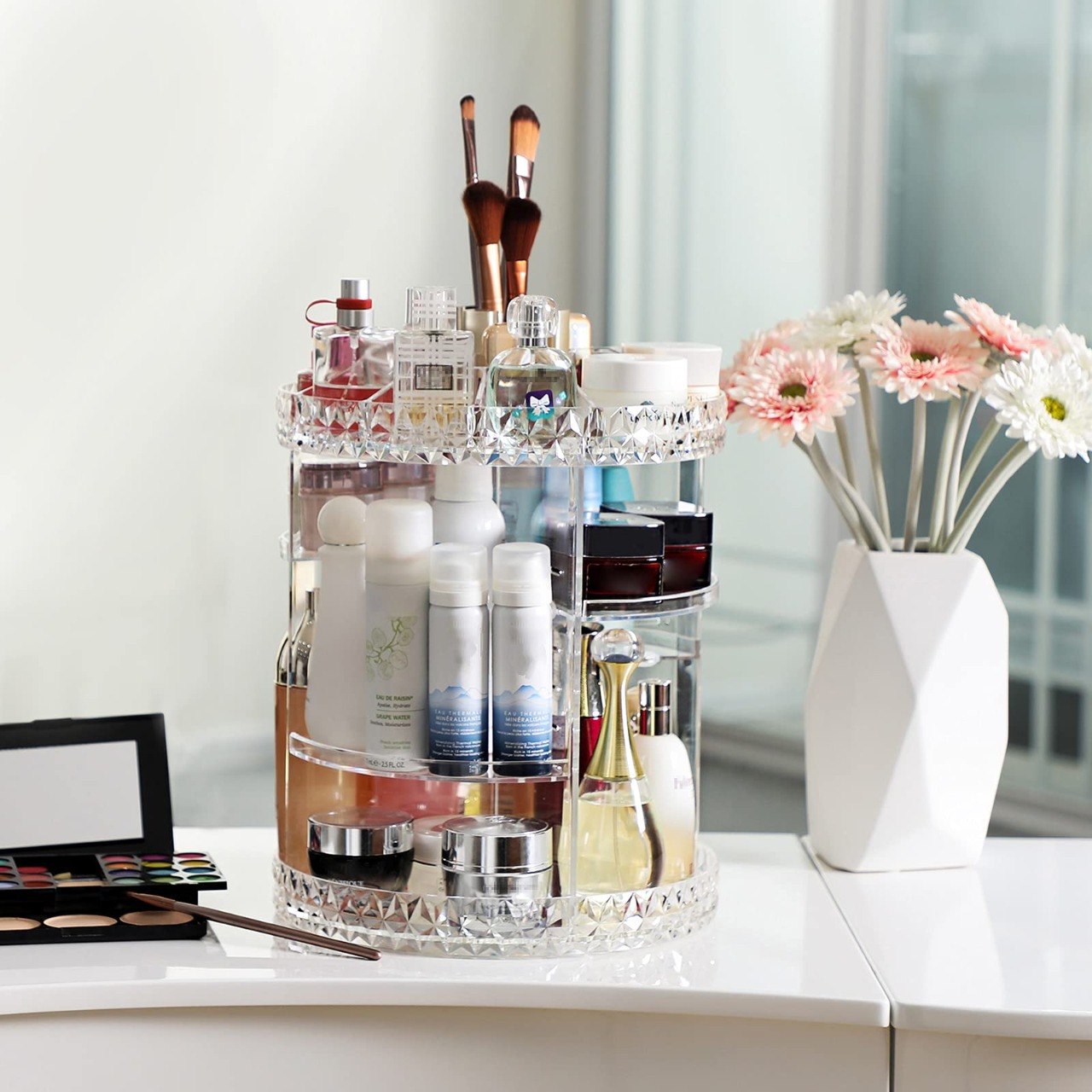 ORGANIZADOR DE MAQUILLAJE TRANSPARENTE GIRATORIO 360° MODELO CX-288