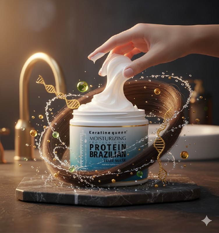 MASCARILLA PARA EL CABELLO HIDRATANTE CON PROTEINA BRASILEÑA ACEITE DE ARGAN Y JOJOBA KERATINE QUEEN 800ML