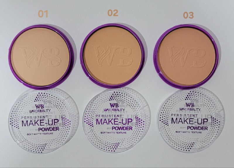 POLVO COMPACTO  DUPE MAYBELLINE  LASTING FIX PERSISTENTE, TEXTURA SUAVE MATE 3 TONOS, WARDABEAUTY
