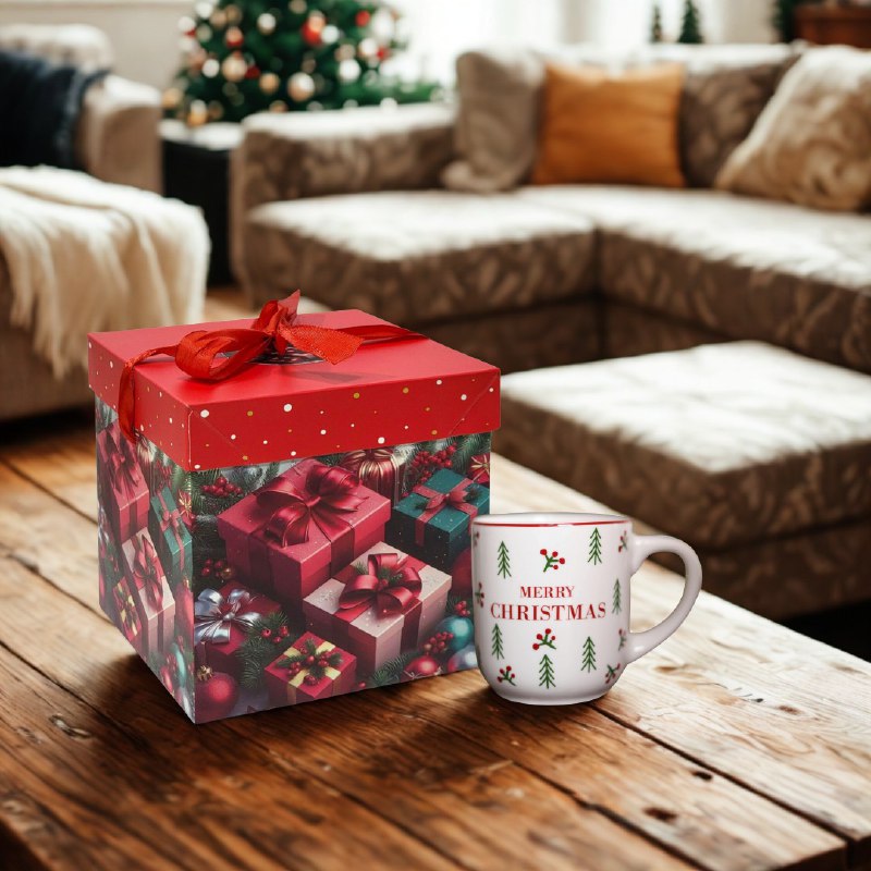 CAJA DE REGALO NAVIDEÑA MEDIANA 15X15CM
