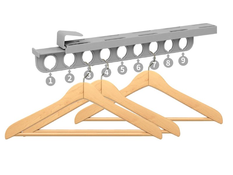 ORGANIZADOR BARRA DE ROPERO EXTRAIBLE IDEAL PARA OPTIMIZAR EL ESPACIO TIPOO PERCHERO 8X38X4CM