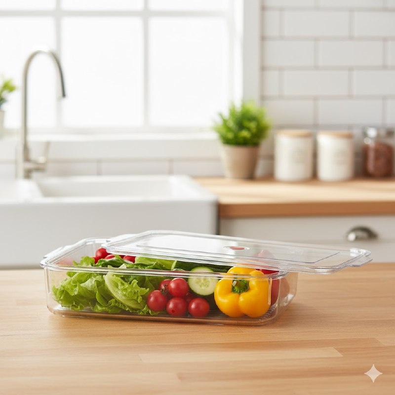 ORGANIZADOR RECIPIENTE CAJA DE ALMACENAMIENTO MULTIFUNCIONAL DE ACRILICO TRANSPARENTE CON TAPA BENELI HOME 5X20X30CM