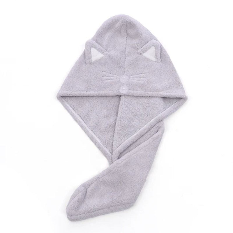 GORRO PARA SECAR EL CABELLO CON TOALLA CON BOTON DE MICROFIBRA, FUERTE, ABSORBENTE DE AGUA, 4 COLORES DRY CAP