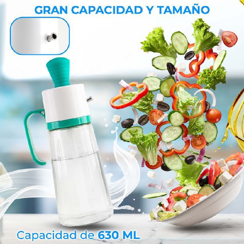 BOTELLA DISPENSADORA DE ACEITE 3 EN 1 CON CEPILLO BOTE ACEITE VINAGRE 630ML
