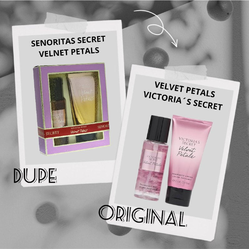 SET SENORITAS SECRET VELMET PETALS SPLASH 75ML, BODY LOTION 75ML (M) (AROMA SIMILAR VS VELVET PETALS)