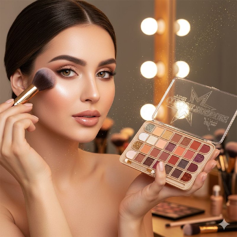 PALETA DE SOMBRA DE OJOS CON BRILLO 28 TONOS YH BEJA COSMETICS 38.4G