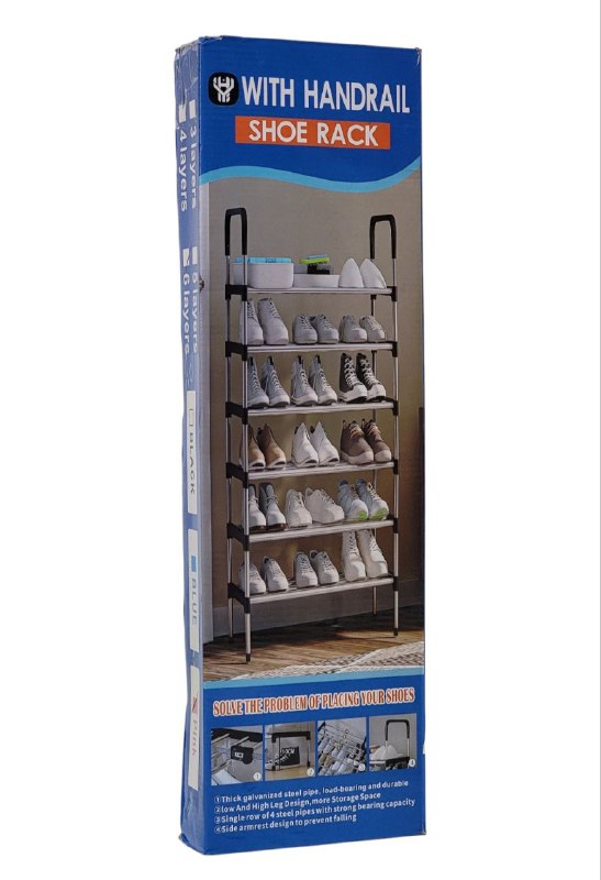 ESTANTE ORGANIZADOR DE ZAPATOS DE 6 NIVELES CON TUBO DE ACERO GALVANIZADO