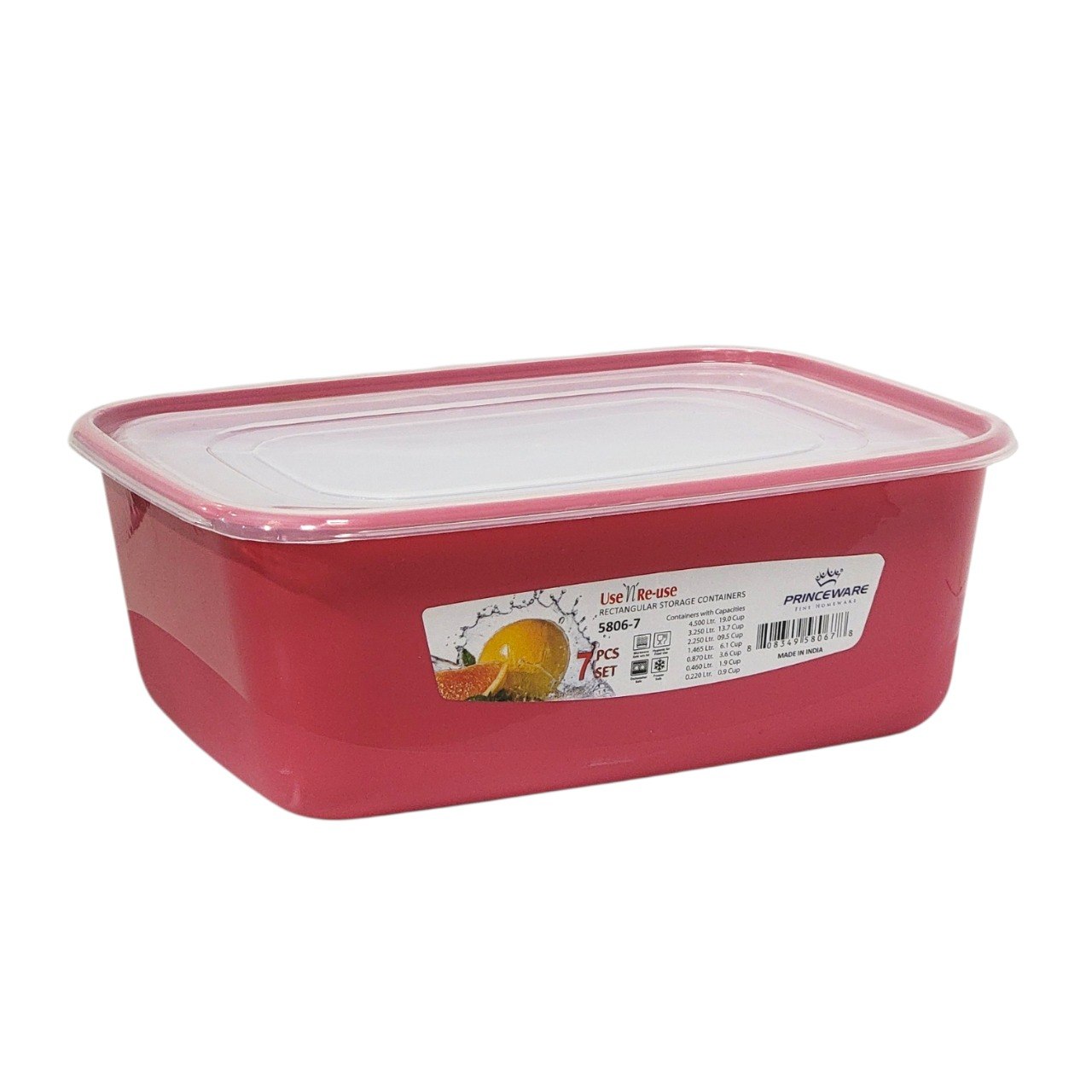 SET DE RECIPIENTES PANAS PARA ALIMENTOS HERMETICOS APILABLES 7PCS PRINCEWARE