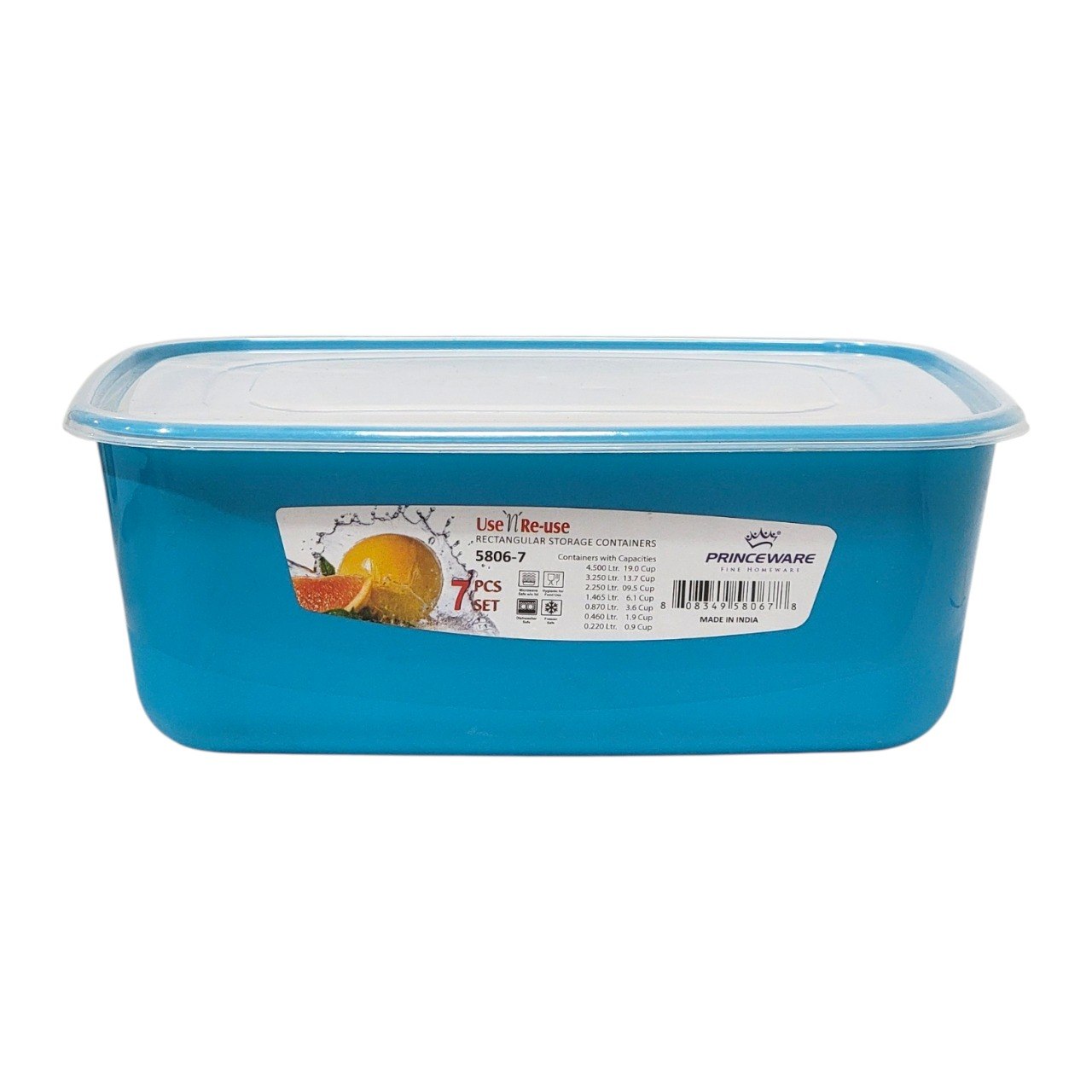 SET DE RECIPIENTES PANAS PARA ALIMENTOS HERMETICOS APILABLES 7PCS PRINCEWARE