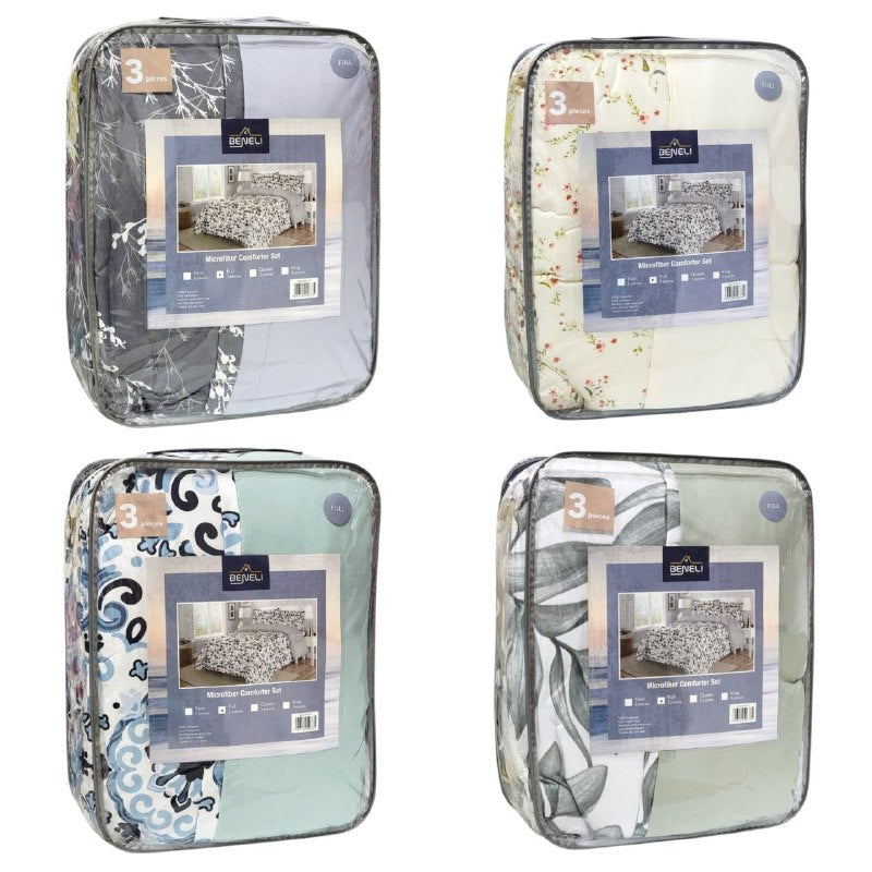 JUEGO DE EDREDON DE MICROFIBRA DE TAMAÑO FULL DE 3PCS BENELI HOME