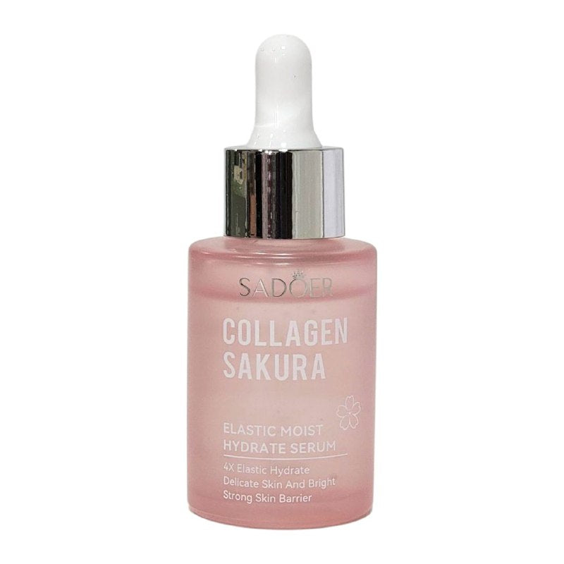 SUERO FACIAL DE COLAGENO Y SAKURA, DA TEXTURA HIDRATANTE, DE FACIL ABSORCION Y NUTRITIVA, BLANQUEA LA PIEL Y LA DEJA SUAVE SADOER 30ML