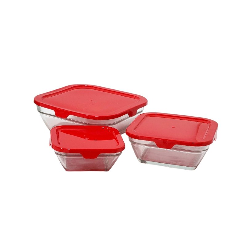 RECIPIENTES HERMETICOS DE VIDRIO EN SET PARA ALMACENAR ALIMENTOS KIMGLASS