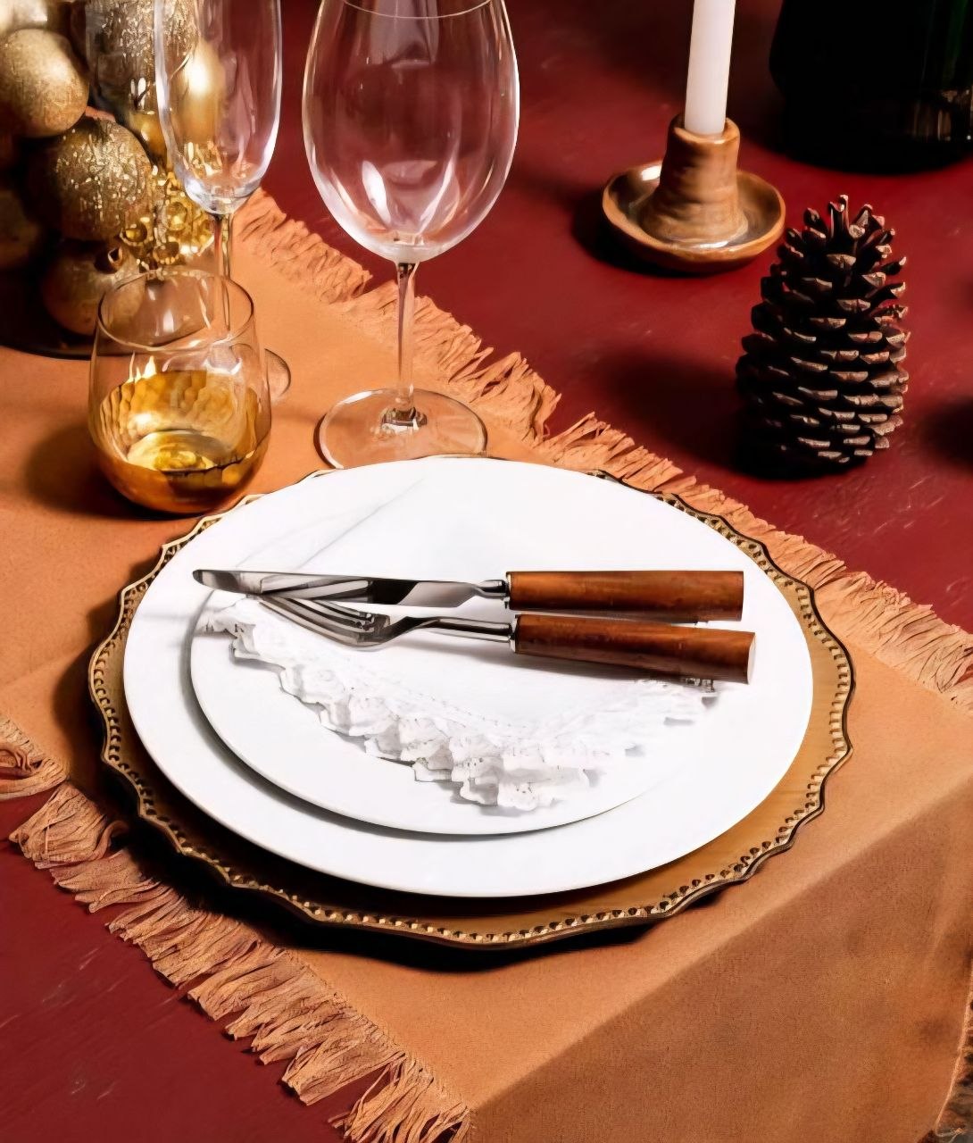 PLATO DE CARGA DECORATIVO DORADO DECORE 33CM