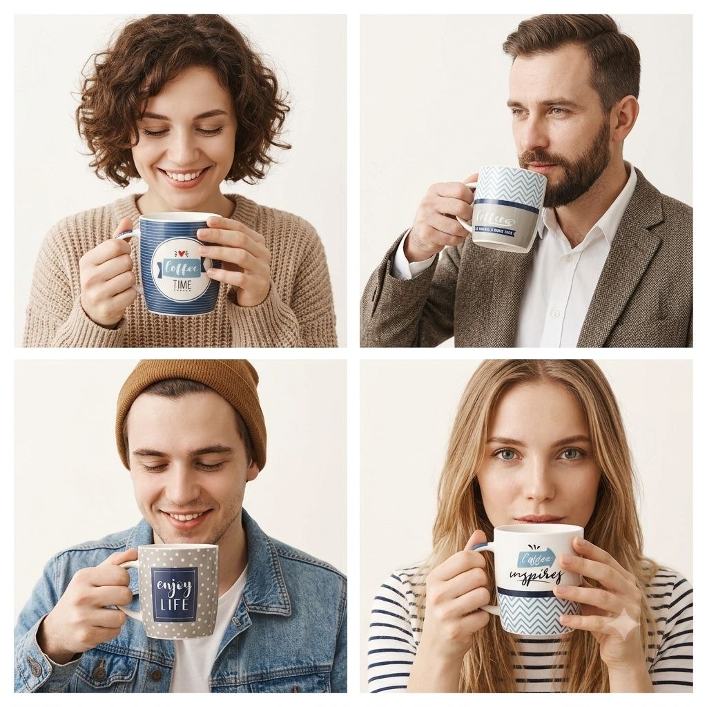 SET DE TAZAS DE CERAMICA 4PCS LIFEART360ML