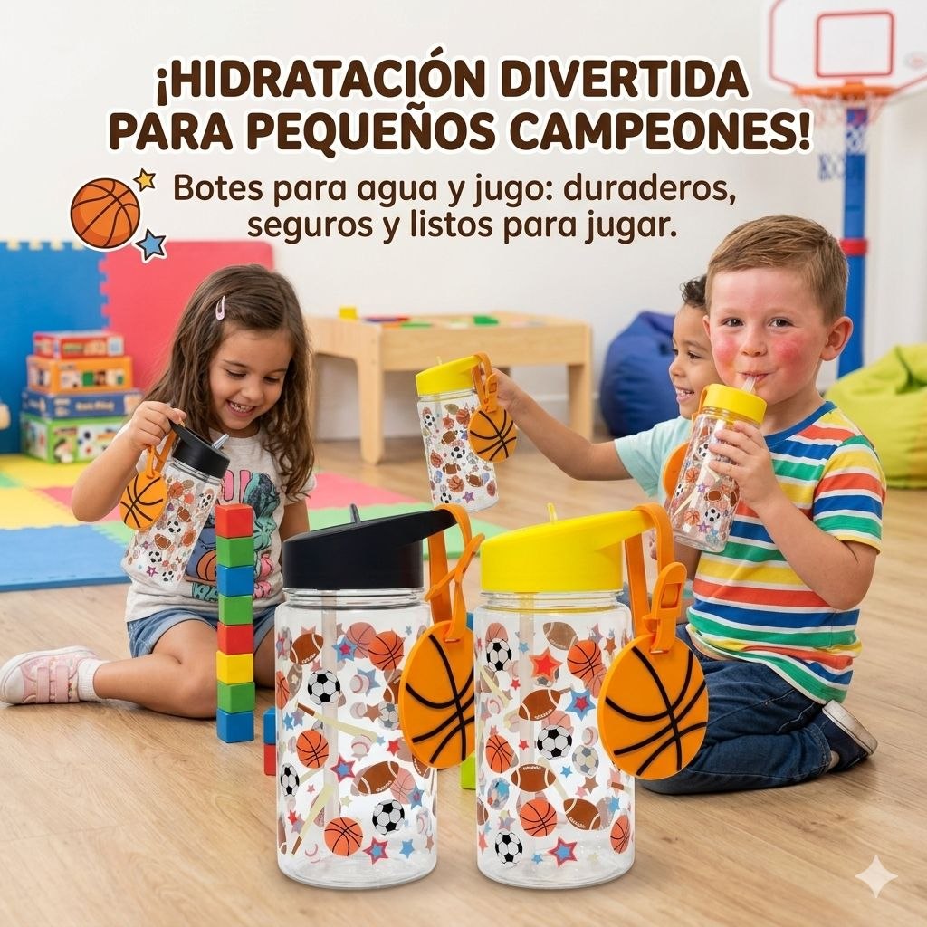 BOTE DE AGUA CON DISEÑO INFANTIL DEPORTIVO LIFE ART