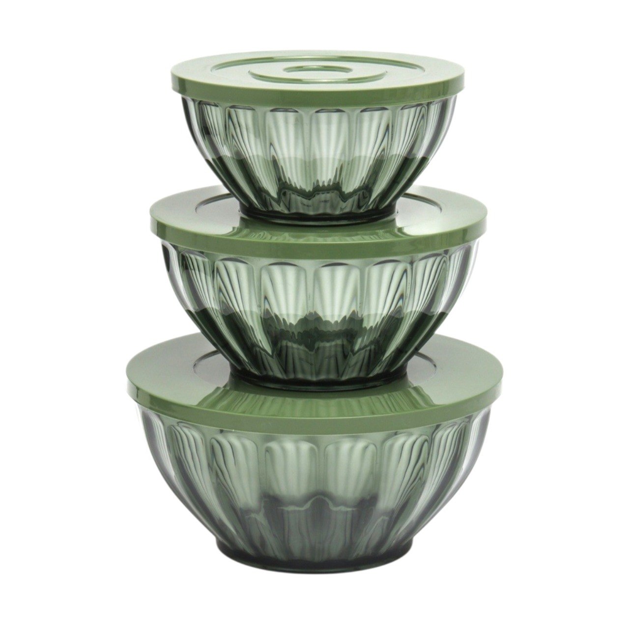 SET DE TAZONES ENSALADERAS CON TAPA HERMETICA DE PLASTICO DE ALTA RESISTENCIA 3PCS WINDROSE