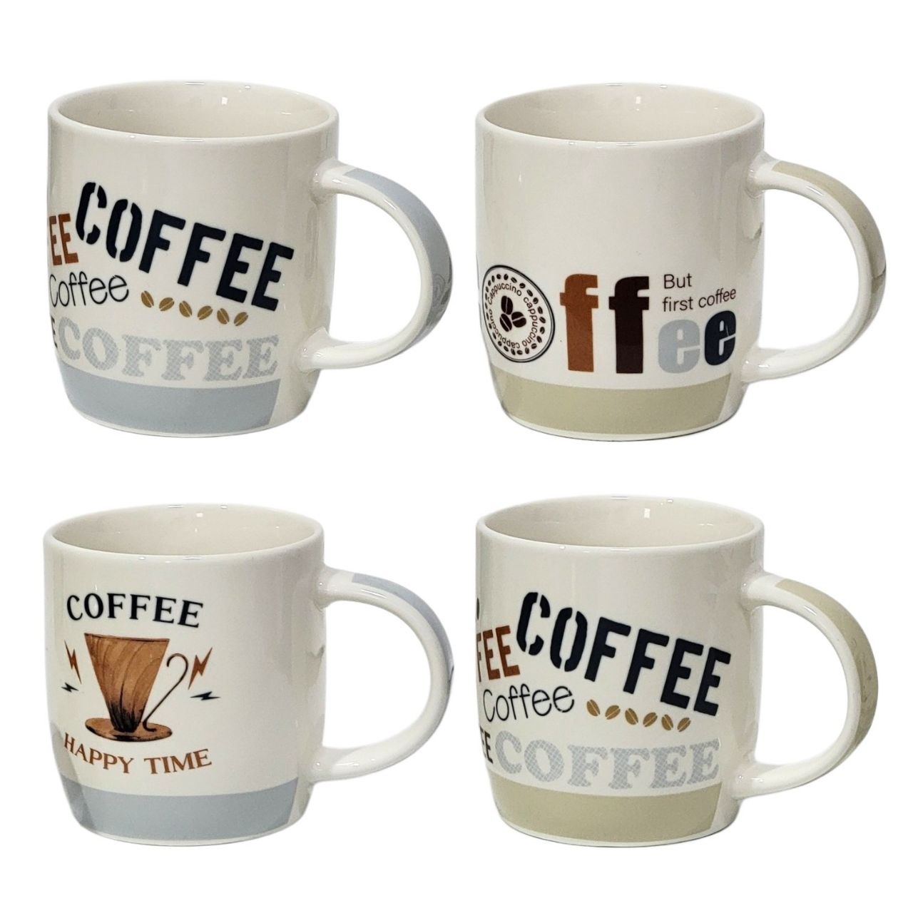 SET DE TAZAS DE CERAMICA 4PCS LIFEART 370ML