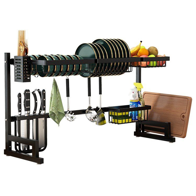 ESTANTE ORGANIZADOR Y ESCURRIDOR DE COCINA, SOBRE EL FREGADERO, ESTANTE DESMONTABLE DE SECADO DE PLATOS DE ACERO INOXIDABLE, FACIL DRENAJE GRAN CAPACIDAD HOME IMPLEMENTS KITCHEN 51X32X85CM