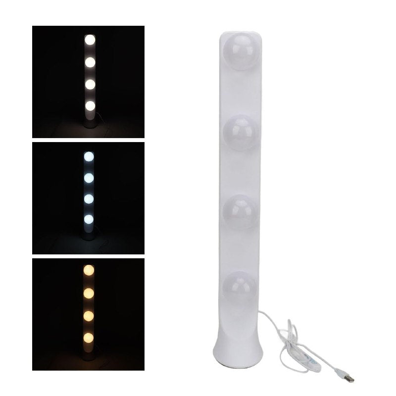 LUZ LED, LAMPARA PARA TOCADOR O ESCRITORIO, 4 BOMBILLAS LED CON 3 TONOS DE COLOR 55CM