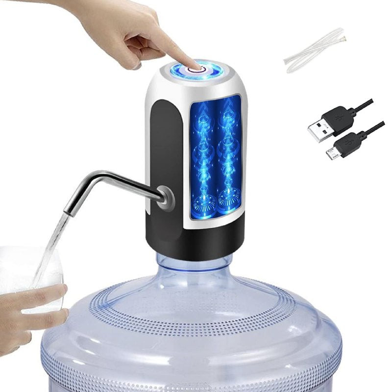 DISPENSADOR DE AGUA AUTOMATICO PARA BOTELLON, CON CARGA USB, ACERO INOXIDABLE AUTOMATIC WATER DISPENSER