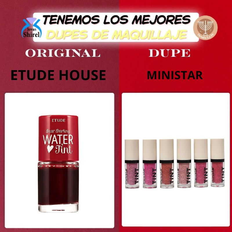 BRILLO LABIAL DUPE DE ETUDE HOUSE, TINTA DE LABIOS Y MEJILLAS PIGMENTADA LIQUIDA RADIANTE MINSTAR 7ML, 6 TONOS