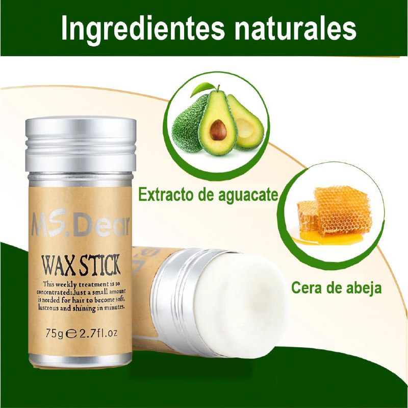 CERA PARA EL CABELLO EN BARRA CONTROL DE BORDES Y FRIZZ PORTATIL IKT WAX 75G