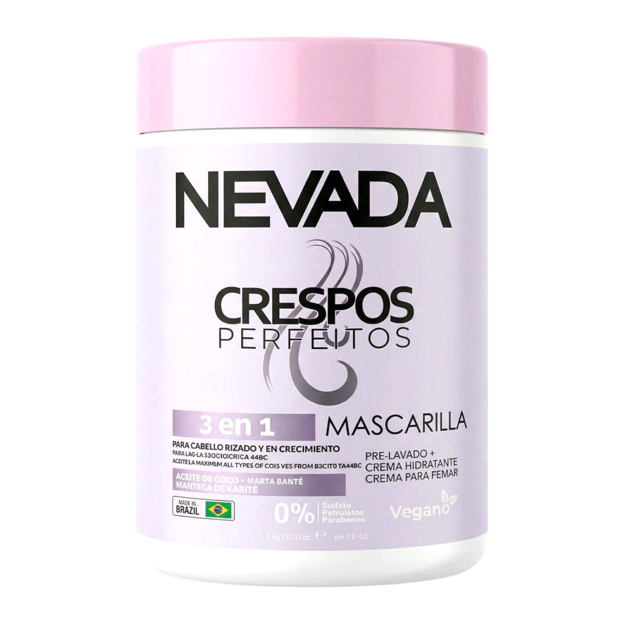 MASCARILLA PARA EL CABELLO 3 EN 1 CON ACEITE DE COCO Y MANTECA DE KARITE NEVADA 1KG