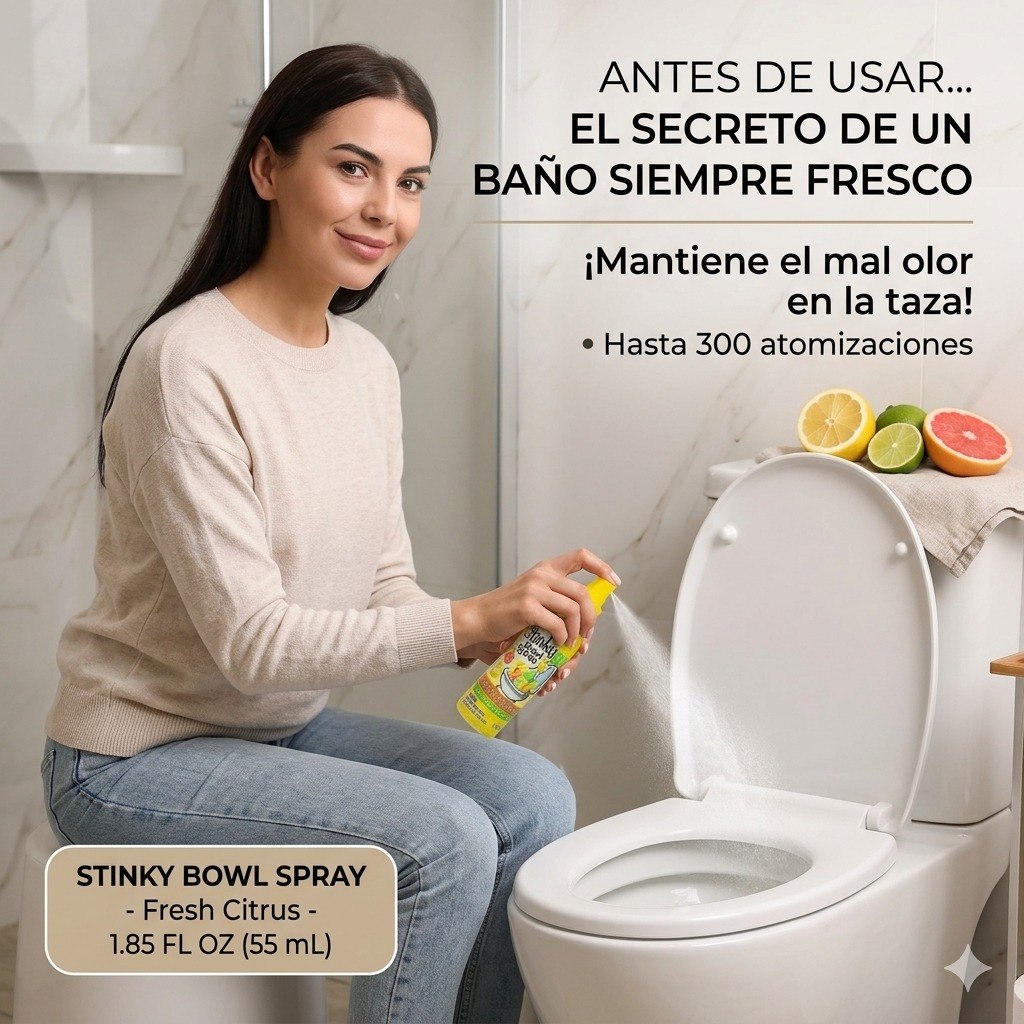 SPRAY BLOQUEADOR DE OLORES PARA EL INODORO AROMA CITRICO STINKY BOWL 55ML