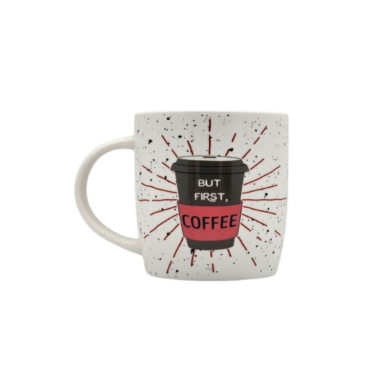 TAZAS DE CERAMICA DE ALTA RESISTENCIA CON ACABADO BRILLANTE Y DISEÑO ERGONOMICO 330ML, 9 ESTILOS