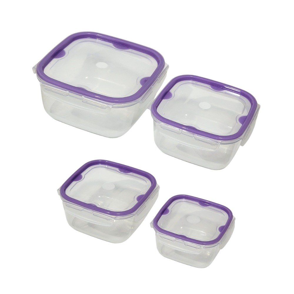 SET DE RECIPIENTES PANAS PARA ALIMENTOS DE TAMAÑOS VARIADOS 4PCS LOCK&FIT