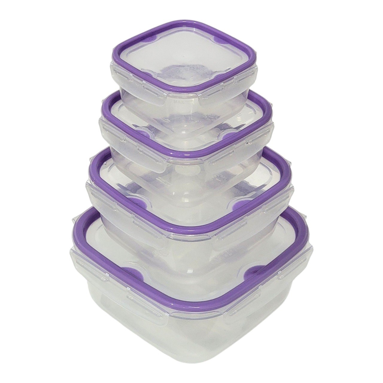 SET DE RECIPIENTES PANAS PARA ALIMENTOS DE TAMAÑOS VARIADOS 4PCS LOCK&FIT