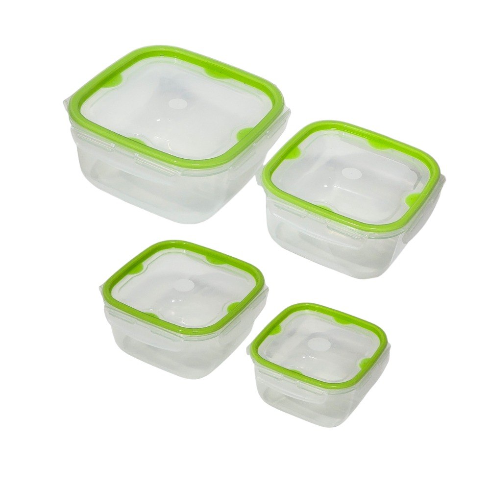 SET DE RECIPIENTES PANAS PARA ALIMENTOS DE TAMAÑOS VARIADOS 4PCS LOCK&FIT