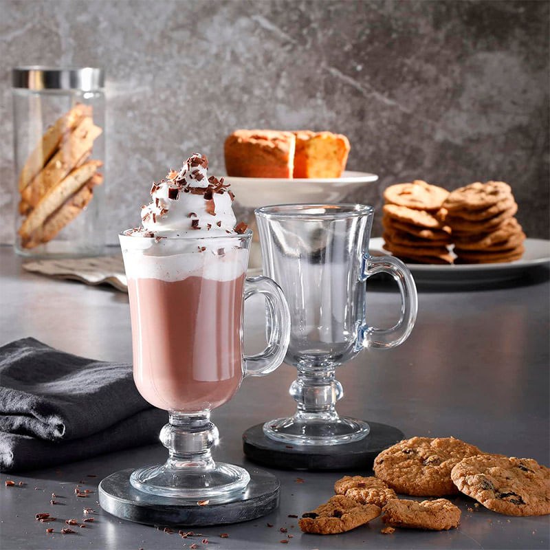 SET DE TAZAS DE CRISTAL ESPECIALIZADAS PARA CAFE IRLANDES 2UND PASABAHCE 230MLX2