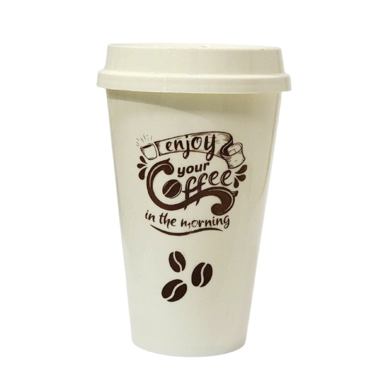 VASO PORTATIL REUTILIZABLE  CON TAPA DE PRESION ERGONOMICA 450ML