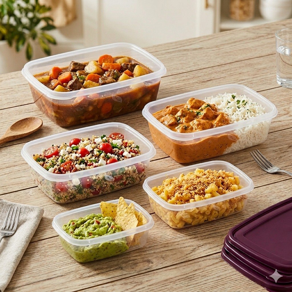 SET DE RECIPIENTES PANAS PARA ALIMENTOS MULTIUSOS 5PCS BAGER