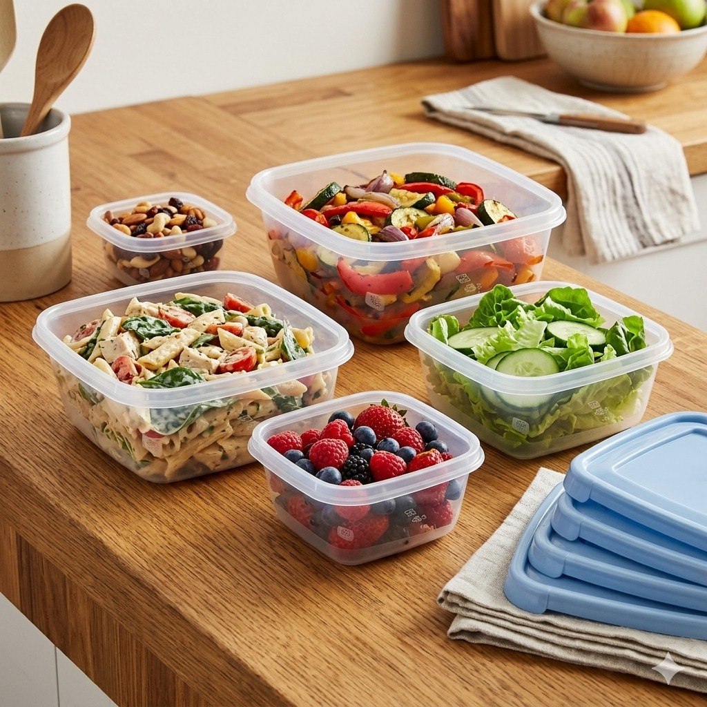 SET DE RECIPIENTES PANAS PARA ALIMENTOS HERMETICAS BAGER 5PCS