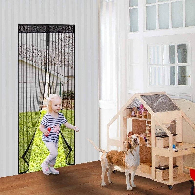 CORTINA MOSQUITERO MAGNETIC DE MALLA RESISTENTE COLOR NEGRO 100X210CM