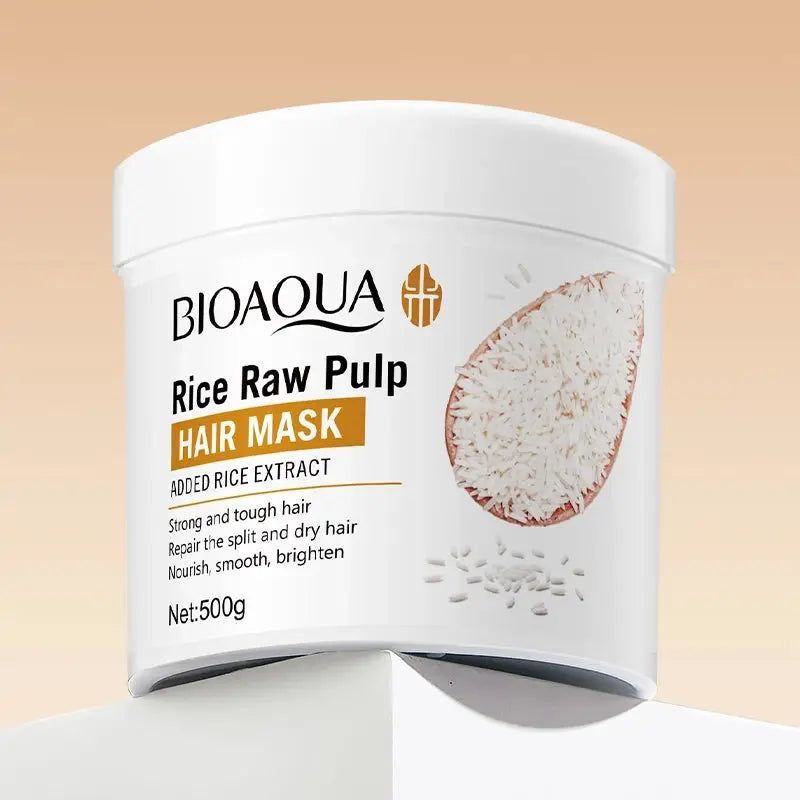 MASCARILLA PARA EL CABELLO CON EXTRACTO DE PULPA CRUDA DE ARROZ BIOAQUA 500G