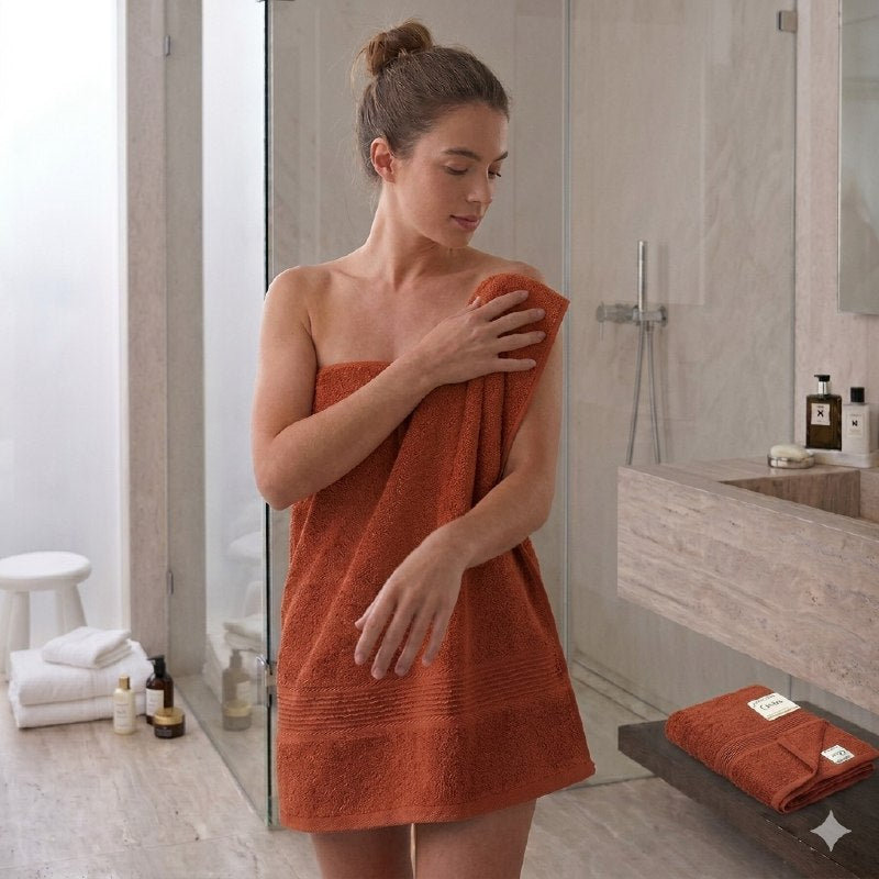 TOALLA PARA BAÑO DE CUERPO PREMIUM DE ALTA DENSIDAD 100% ALGODON SCARLETT CLASSICS 68X137CM